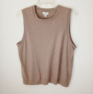 J Crew Classic Shell Tan Sweater Vest Size Large Sleeveless